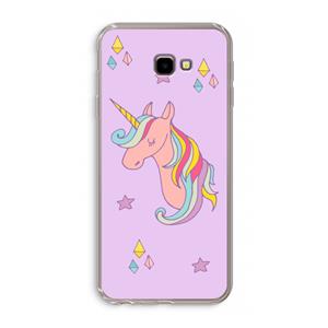 CaseCompany Roze eenhoorn: Samsung Galaxy J4 Plus Transparant Hoesje