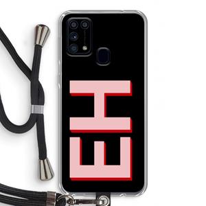 CaseCompany Monogram: Samsung Galaxy M31 Transparant Hoesje met koord