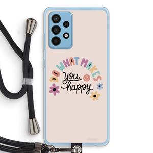 CaseCompany Happy days: Samsung Galaxy A52 Transparant Hoesje met koord