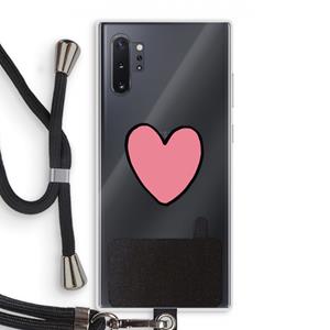 CaseCompany Hartje: Samsung Galaxy Note 10 Plus Transparant Hoesje met koord