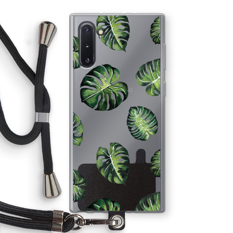 CaseCompany Tropische bladeren: Samsung Galaxy Note 10 Transparant Hoesje met koord