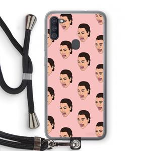 CaseCompany Ugly Cry Call: Samsung Galaxy A11 Transparant Hoesje met koord
