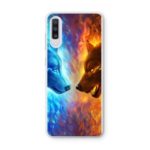 CaseCompany Fire & Ice: Samsung Galaxy A70 Transparant Hoesje
