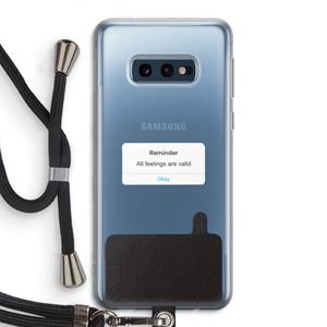 CaseCompany Reminder: Samsung Galaxy S10e Transparant Hoesje met koord