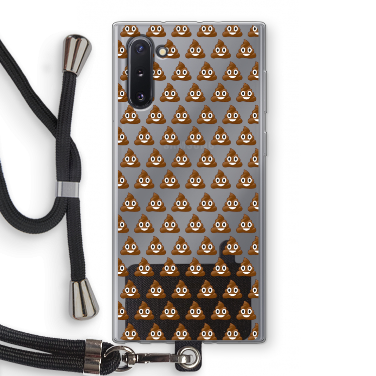 CaseCompany Poop emoji: Samsung Galaxy Note 10 Transparant Hoesje met koord