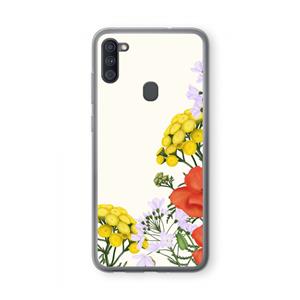 CaseCompany Wilde bloemen: Samsung Galaxy A11 Transparant Hoesje