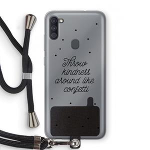 CaseCompany Confetti: Samsung Galaxy A11 Transparant Hoesje met koord