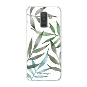 CaseCompany Tropical watercolor leaves: Samsung Galaxy A6 Plus (2018) Transparant Hoesje