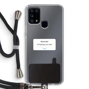 CaseCompany Reminder: Samsung Galaxy M31 Transparant Hoesje met koord