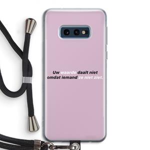 CaseCompany uw waarde daalt niet: Samsung Galaxy S10e Transparant Hoesje met koord