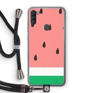 CaseCompany Watermeloen: Samsung Galaxy A11 Transparant Hoesje met koord