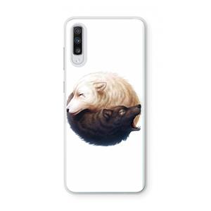 CaseCompany Yin Yang Wolves: Samsung Galaxy A70 Transparant Hoesje