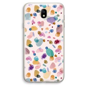 CaseCompany Terrazzo Memphis Pink: Samsung Galaxy J7 (2017) Transparant Hoesje