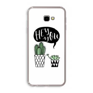 CaseCompany Hey you cactus: Samsung Galaxy J4 Plus Transparant Hoesje