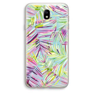 CaseCompany Tropical Palms Blue: Samsung Galaxy J7 (2017) Transparant Hoesje