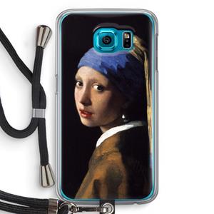 CaseCompany The Pearl Earring: Samsung Galaxy S6 Transparant Hoesje met koord