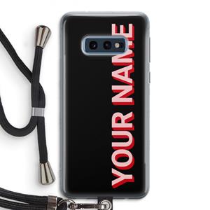 CaseCompany Namecase: Samsung Galaxy S10e Transparant Hoesje met koord