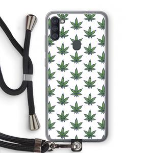 CaseCompany Weed: Samsung Galaxy A11 Transparant Hoesje met koord