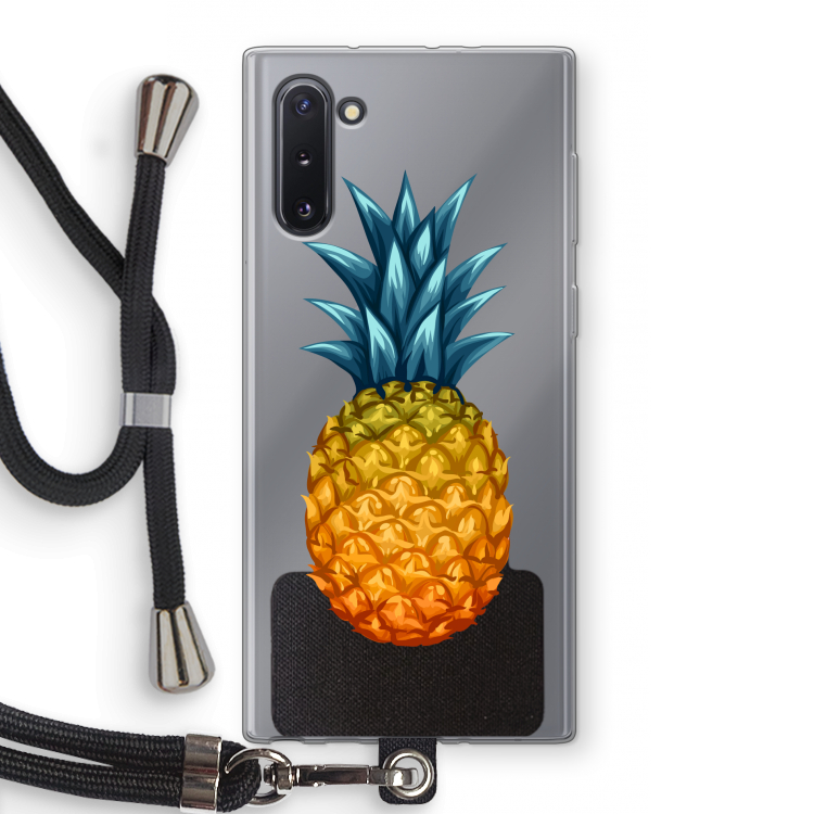 CaseCompany Grote ananas: Samsung Galaxy Note 10 Transparant Hoesje met koord