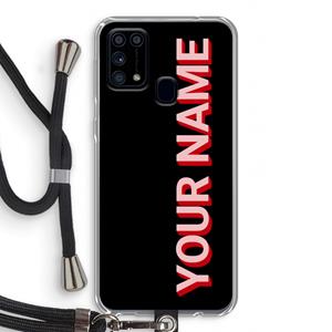 CaseCompany Namecase: Samsung Galaxy M31 Transparant Hoesje met koord
