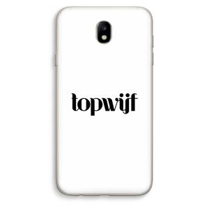 CaseCompany Topwijf Wit: Samsung Galaxy J7 (2017) Transparant Hoesje