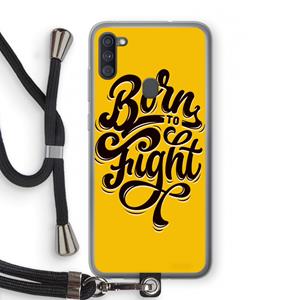 CaseCompany Born to Fight: Samsung Galaxy A11 Transparant Hoesje met koord