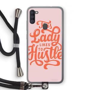 CaseCompany Hustle Lady: Samsung Galaxy A11 Transparant Hoesje met koord