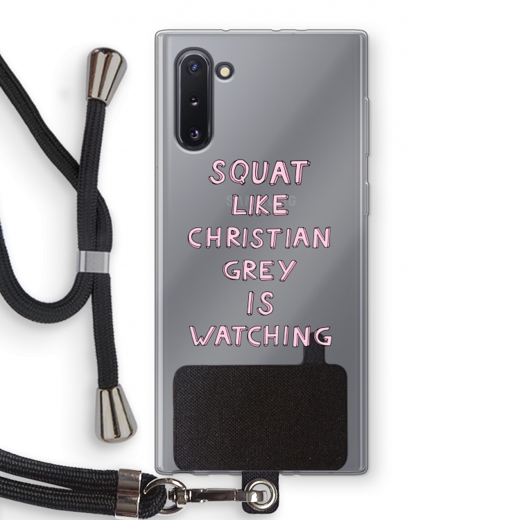 CaseCompany Christian Grey: Samsung Galaxy Note 10 Transparant Hoesje met koord