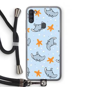 CaseCompany Manta: Samsung Galaxy A11 Transparant Hoesje met koord
