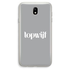 CaseCompany Topwijf Grijs Wit: Samsung Galaxy J7 (2017) Transparant Hoesje