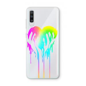 CaseCompany Hold My Heart: Samsung Galaxy A70 Transparant Hoesje