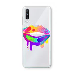 CaseCompany Lip Palette: Samsung Galaxy A70 Transparant Hoesje