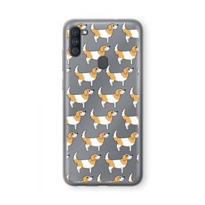 CaseCompany Doggy: Samsung Galaxy A11 Transparant Hoesje