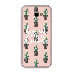 CaseCompany Cactus quote: Samsung Galaxy J4 Plus Transparant Hoesje