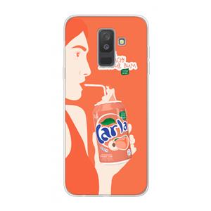 CaseCompany Peach please!: Samsung Galaxy A6 Plus (2018) Transparant Hoesje