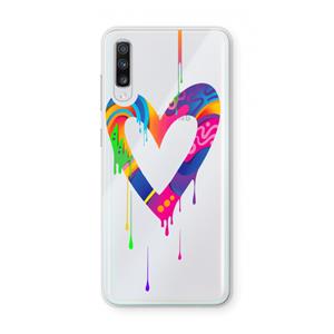 CaseCompany Melts My Heart: Samsung Galaxy A70 Transparant Hoesje