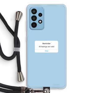 CaseCompany Reminder: Samsung Galaxy A52 Transparant Hoesje met koord