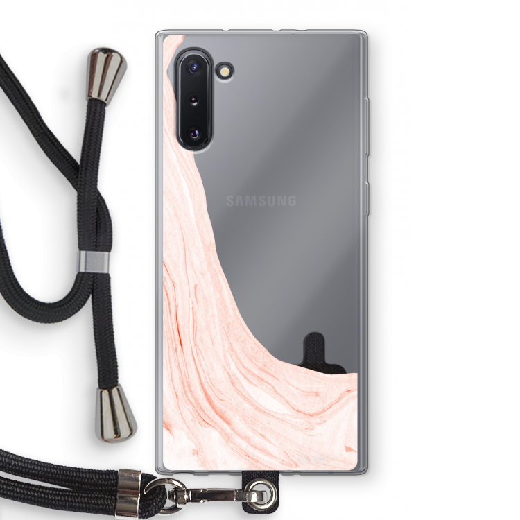 CaseCompany Peach bath: Samsung Galaxy Note 10 Transparant Hoesje met koord