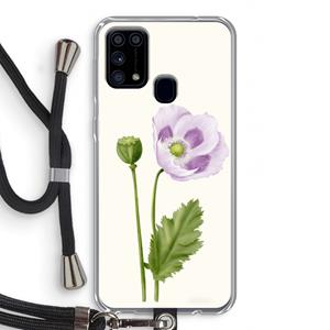 CaseCompany Purple poppy: Samsung Galaxy M31 Transparant Hoesje met koord
