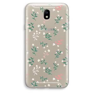 CaseCompany Small white flowers: Samsung Galaxy J7 (2017) Transparant Hoesje