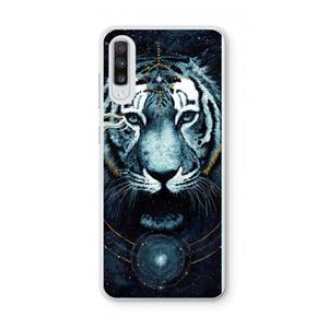 CaseCompany Darkness Tiger: Samsung Galaxy A70 Transparant Hoesje