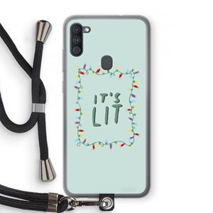 CaseCompany It's Lit: Samsung Galaxy A11 Transparant Hoesje met koord