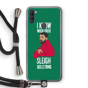 CaseCompany Sleigh Bells Ring: Samsung Galaxy A11 Transparant Hoesje met koord