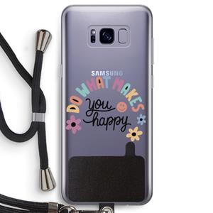 CaseCompany Happy days: Samsung Galaxy S8 Transparant Hoesje met koord