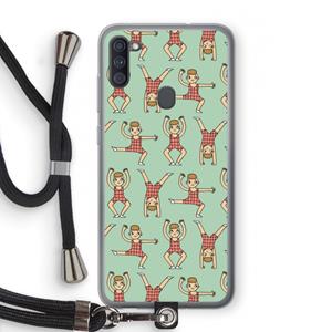 CaseCompany Gymboys: Samsung Galaxy A11 Transparant Hoesje met koord
