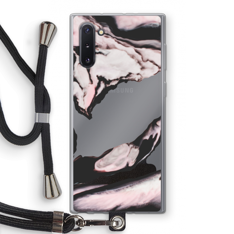 CaseCompany Roze stroom: Samsung Galaxy Note 10 Transparant Hoesje met koord
