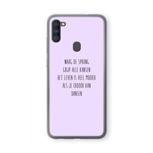 CaseCompany Sprong: Samsung Galaxy A11 Transparant Hoesje