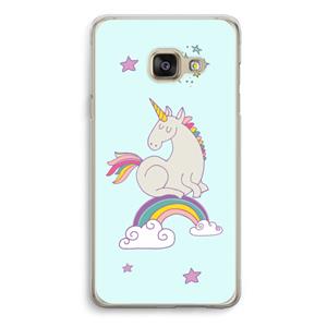 CaseCompany Regenboog eenhoorn: Samsung A3 (2017) Transparant Hoesje