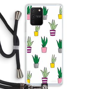 CaseCompany Sanseveria: Samsung Galaxy S10 Lite Transparant Hoesje met koord