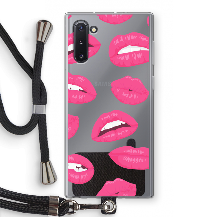 CaseCompany Bite my lip: Samsung Galaxy Note 10 Transparant Hoesje met koord